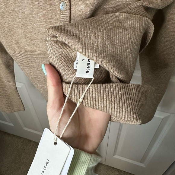 Women's Tan‎ Cardigan Sweater - Picture 2 of 3